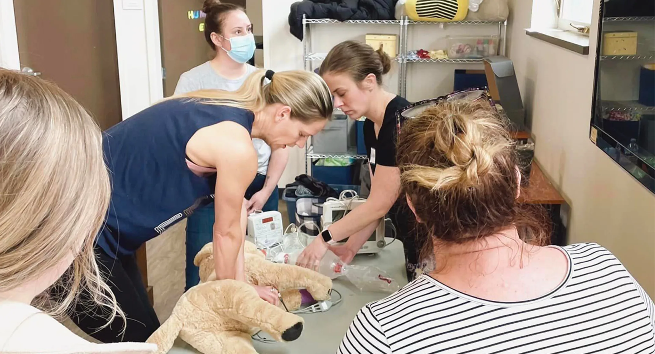 The Fairfield Animal Hospital team being trained in CPR The Fairfield Animal Hospital team being trained in CPR