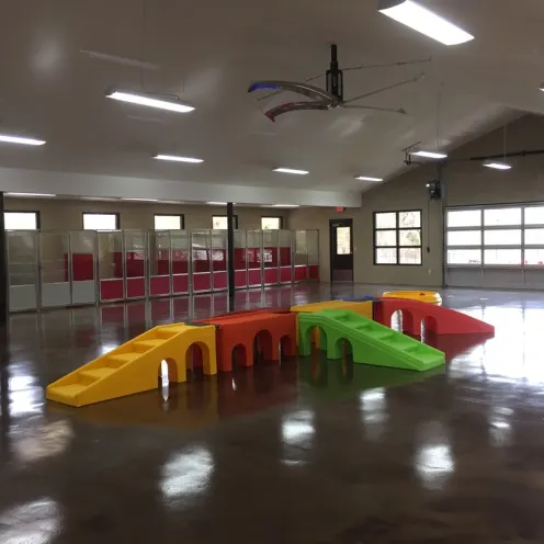Large indoor daycare area at Camp May