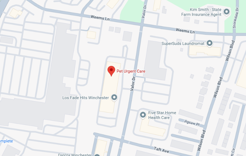 Pet Urgent Care Map