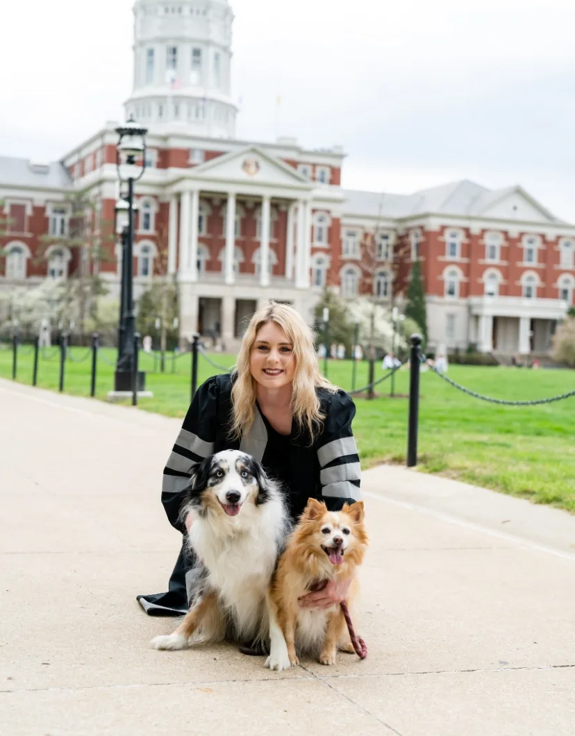 Dr. Lexi Crull with 2 dogs