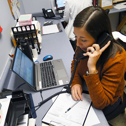 Staff taking a call
