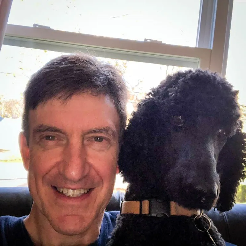 Dr. Bruce Bowker with his dog Dr. Bruce Bowker with his dog