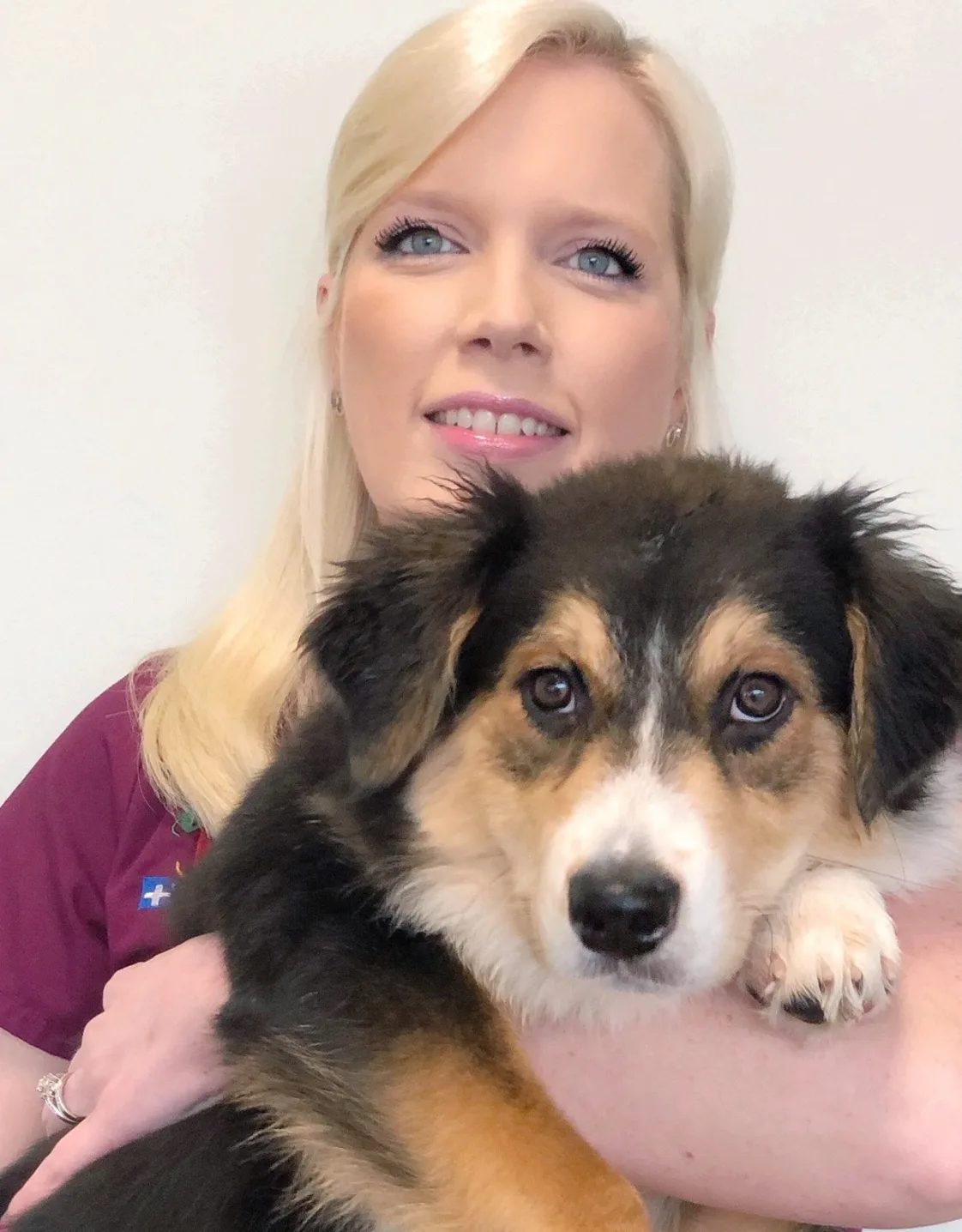 Brandi at Clocktower Animal Hospital, with dog Brandi at Clocktower Animal Hospital, with dog