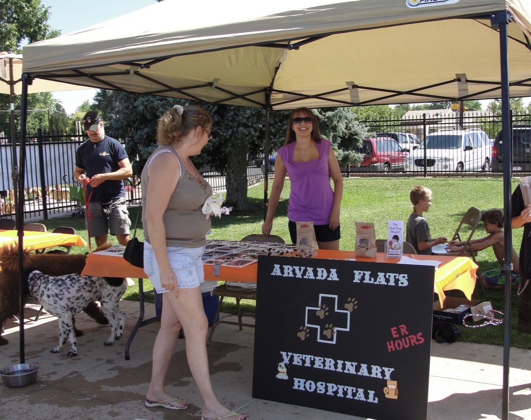 Arvada flats veterinary hospital event booth
