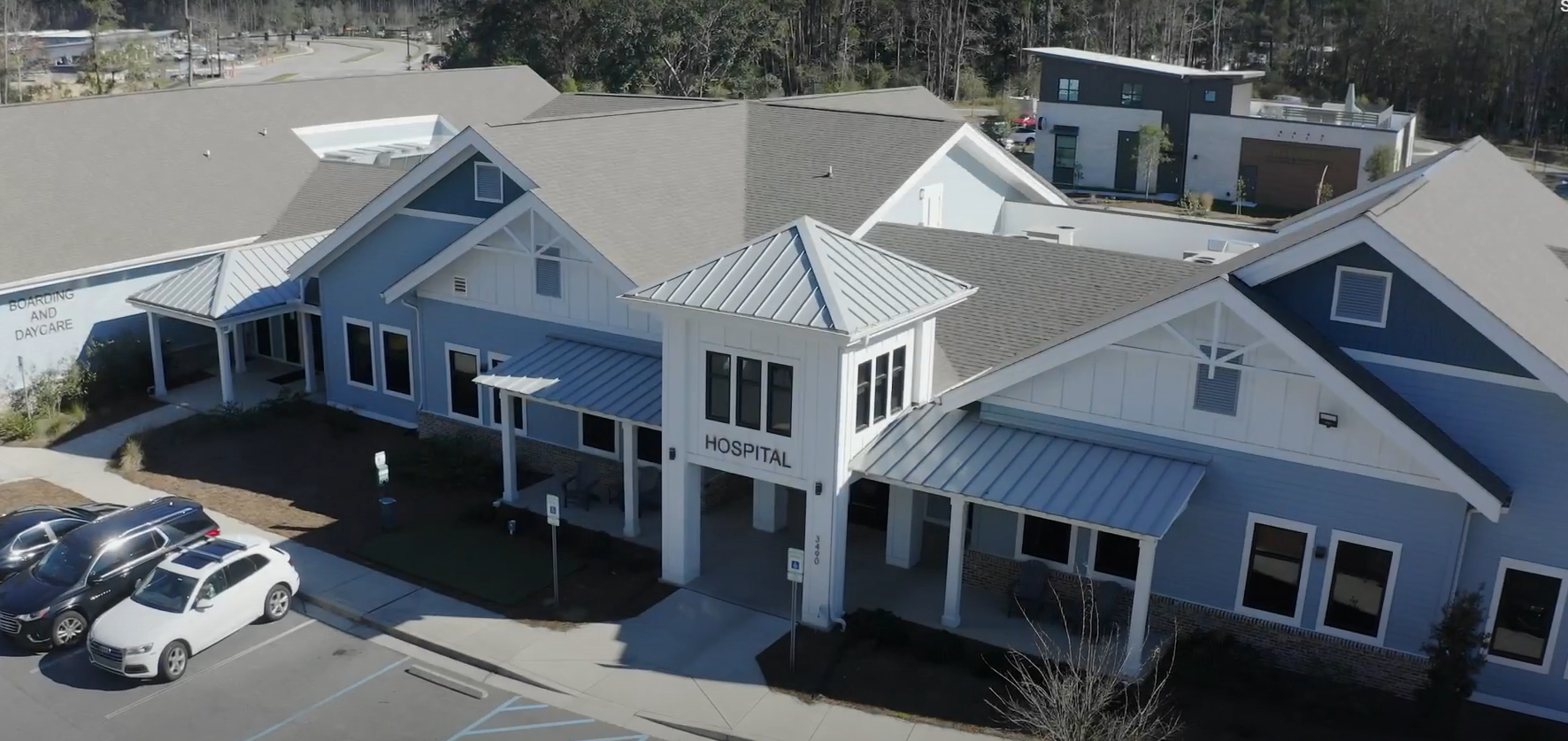 Sky view image of Park West Veterinary Associates building