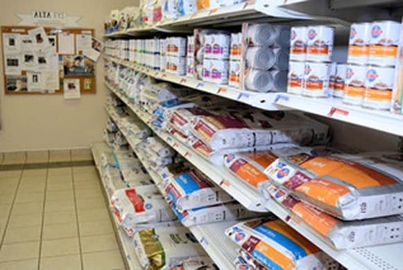 Pet Food and shelving at Alta Animal Hospital
