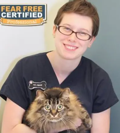 Morgan holding a cat Morgan holding a cat