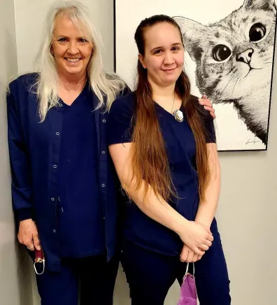 Pam Dillion & Hilary Martin, staff at Appalachian Veterinary Hospital