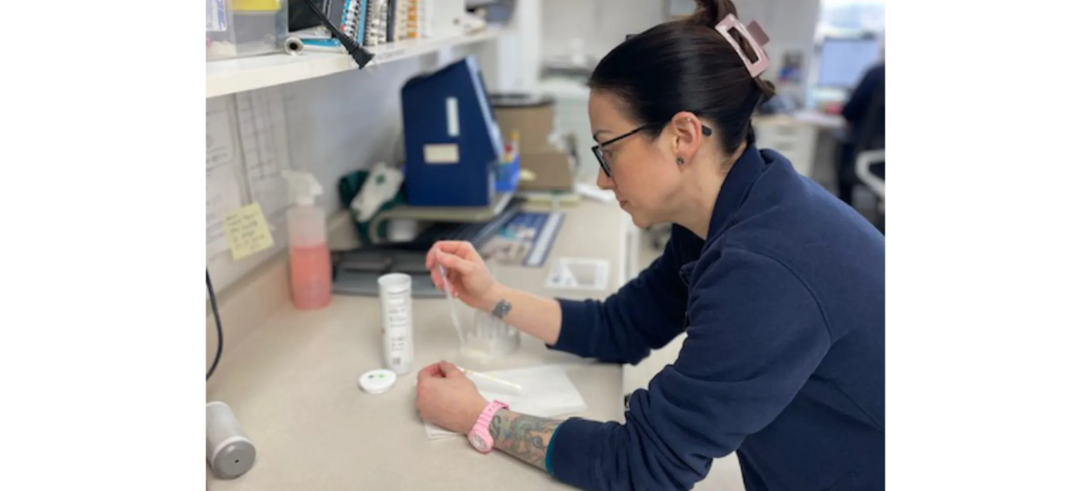 Veterinarian Examining Test Tube Veterinarian Examining Test Tube