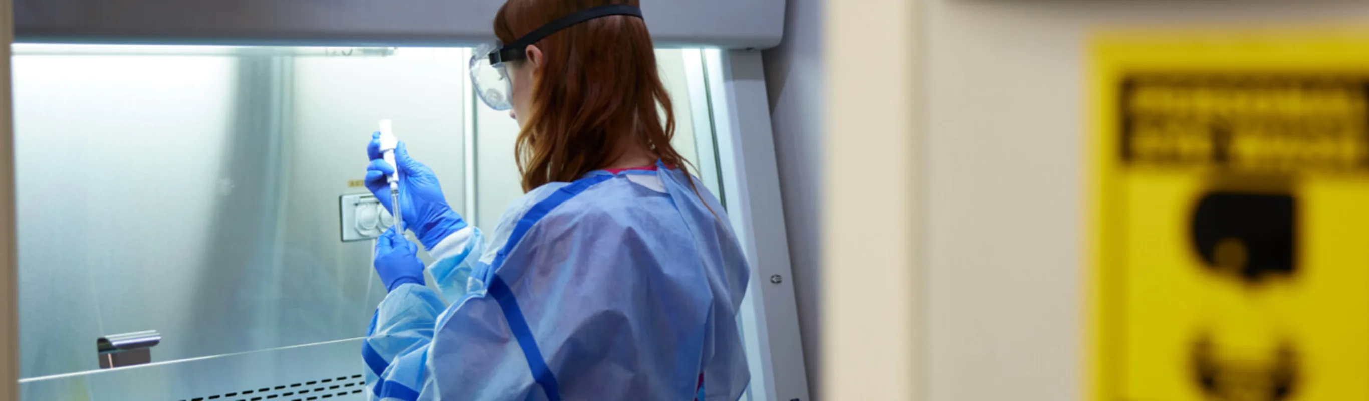 Vet using a syringe Vet using a syringe