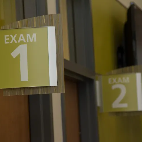 signs for exam rooms 1-3