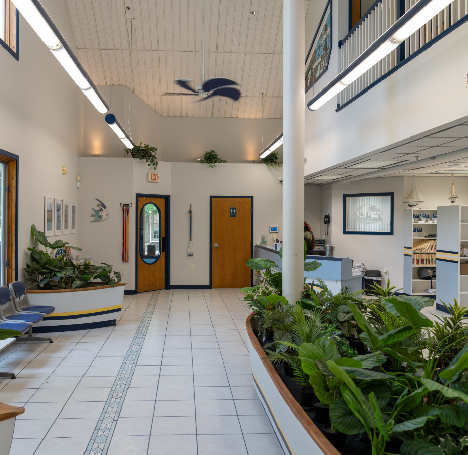 Front desk and waiting area