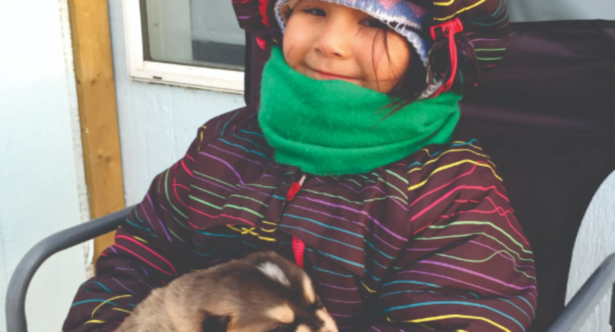 a sitting child holding a ferret a sitting child holding a ferret