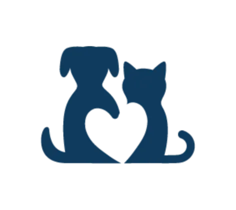 Navy dog and cat with white heart in middle Navy dog and cat with white heart in middle