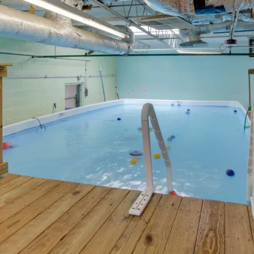 Owl Creek Veterinary Hospital's indoor dog park swimming pool area.  