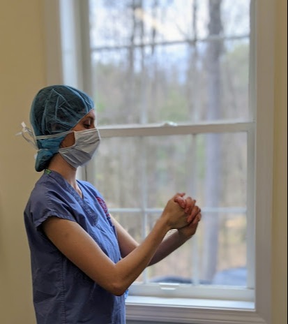 Veterinarians preparing for surgery