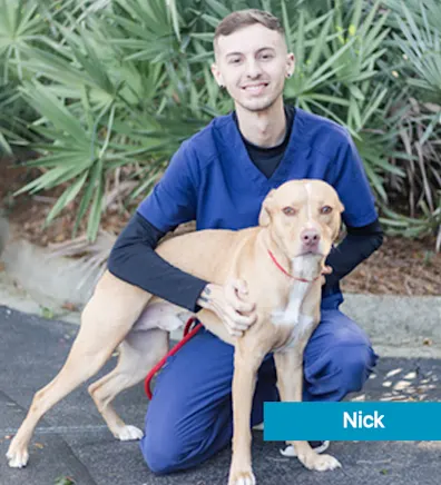 Staff Member with dog Staff Member with dog