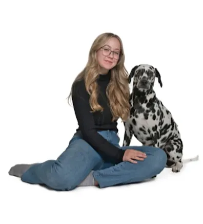 Hannah with a dog Hannah with a dog
