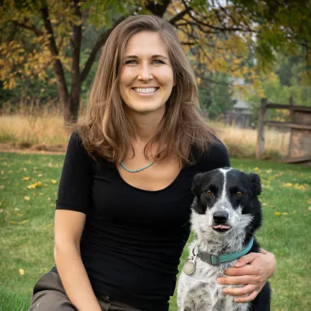 Dr. Kristen Patterson holding her dog