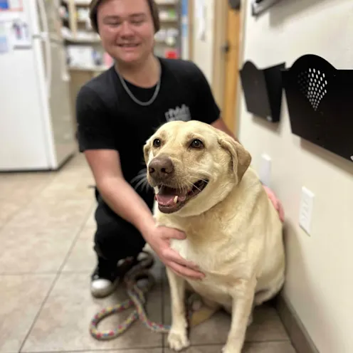 Our Staff with a Smiley Patient (Dog) Our Staff with a Smiley Patient (Dog)
