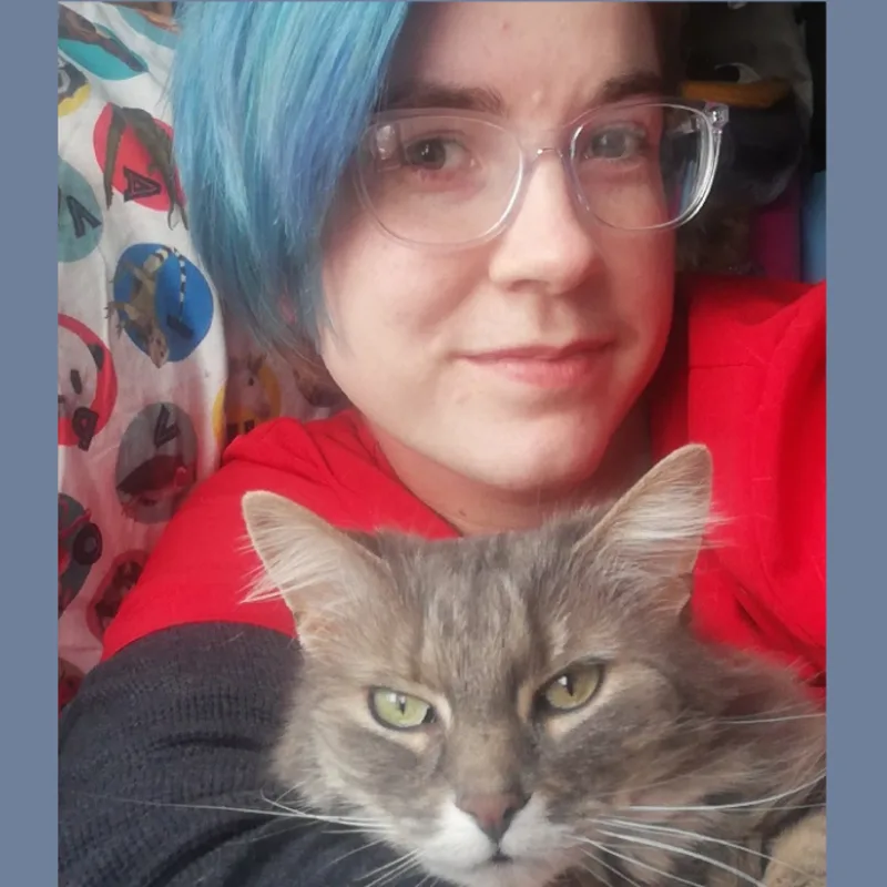 Danielle with her cat Gracie Danielle with her cat Gracie