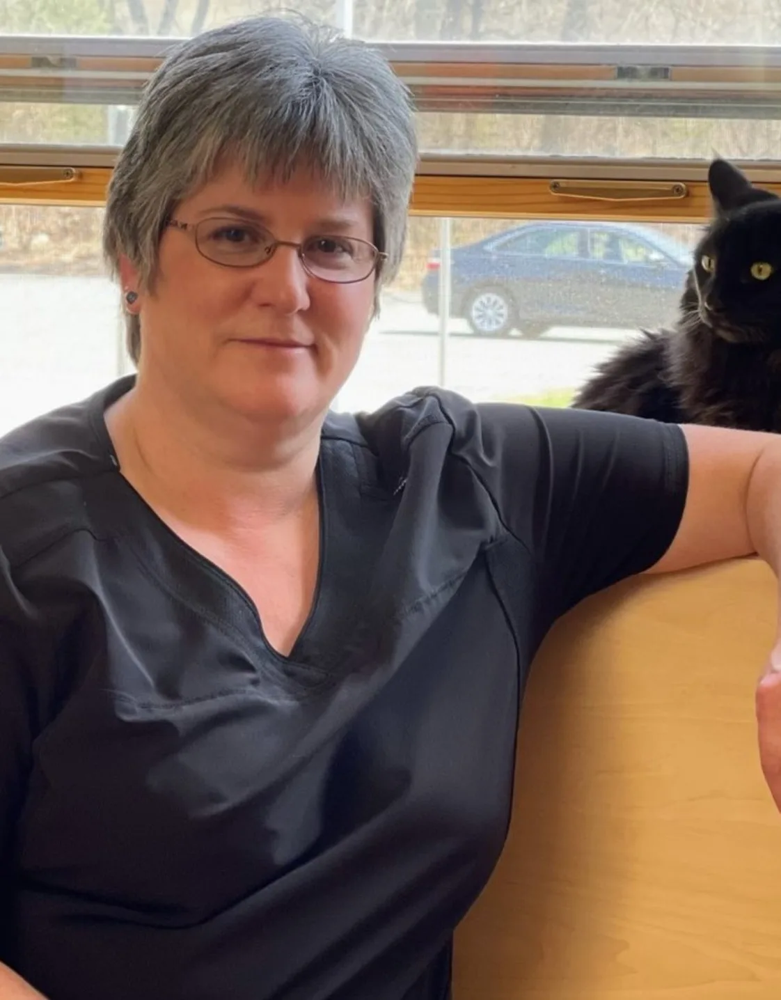 Lynette with a black cat Lynette with a black cat