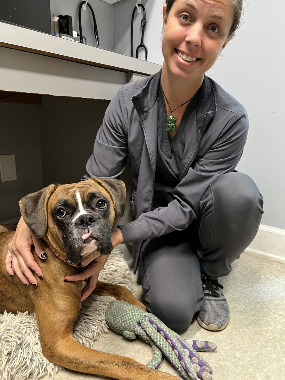 Boxer with Staff Member