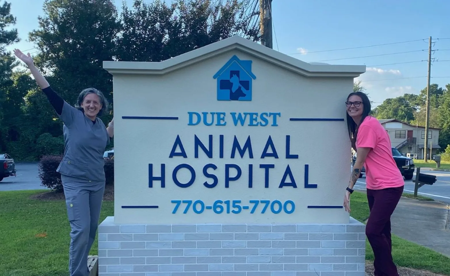 Sign at Due West Animal Hospital