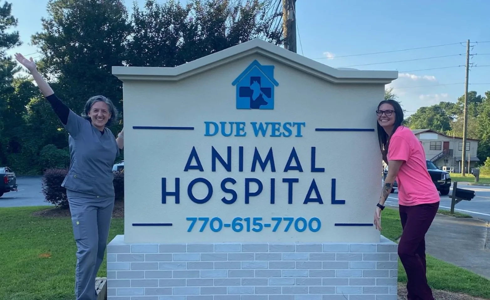 Sign at Due West Animal Hospital Sign at Due West Animal Hospital