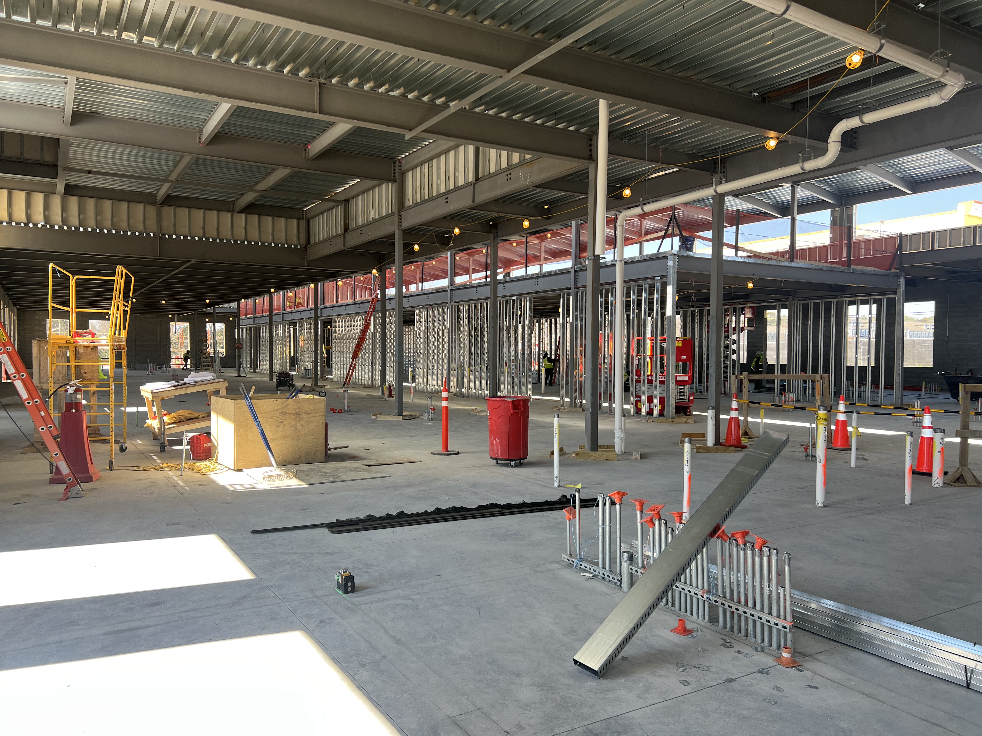 Interior of the building in construction