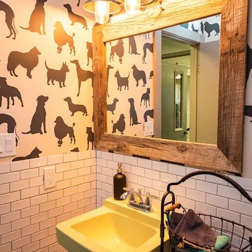 Bathroom and sink at The Valley Veterinary Hospital Bathroom and sink at The Valley Veterinary Hospital