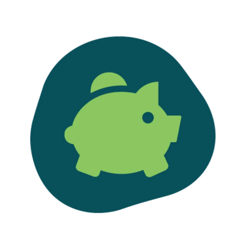 Icon of a piggy bank Icon of a piggy bank