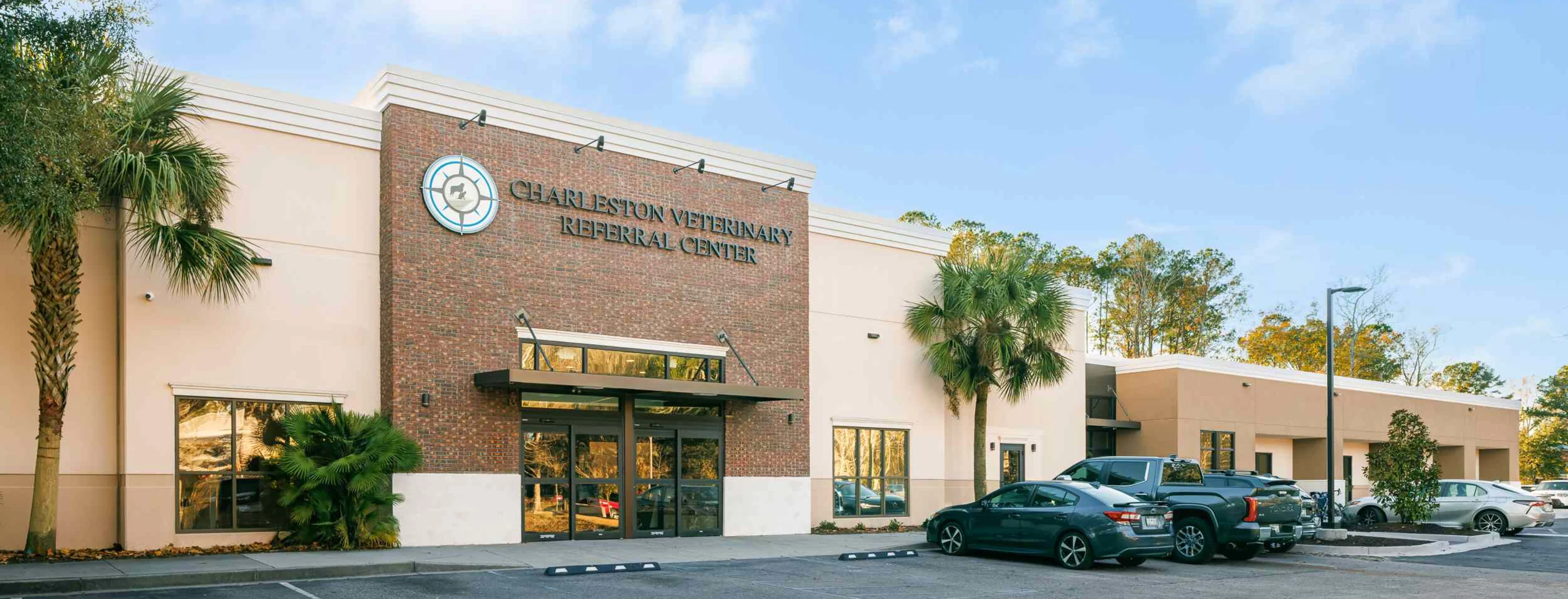 Exterior view of Charleston Veterinary Referral Center's building during the day. Exterior view of Charleston Veterinary Referral Center's building during the day.