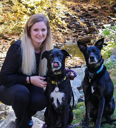 April VanMalden with two dogs April VanMalden with two dogs
