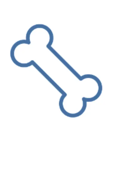 Blue Bone Line Art Icon Blue Bone Line Art Icon