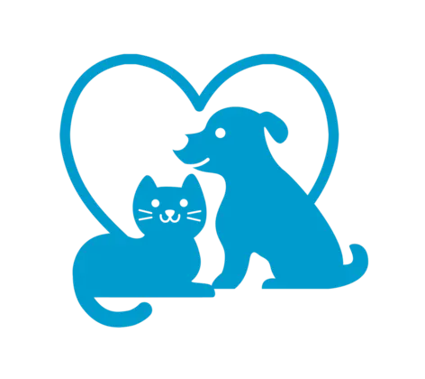 Blue icon of a cat and dog Blue icon of a cat and dog