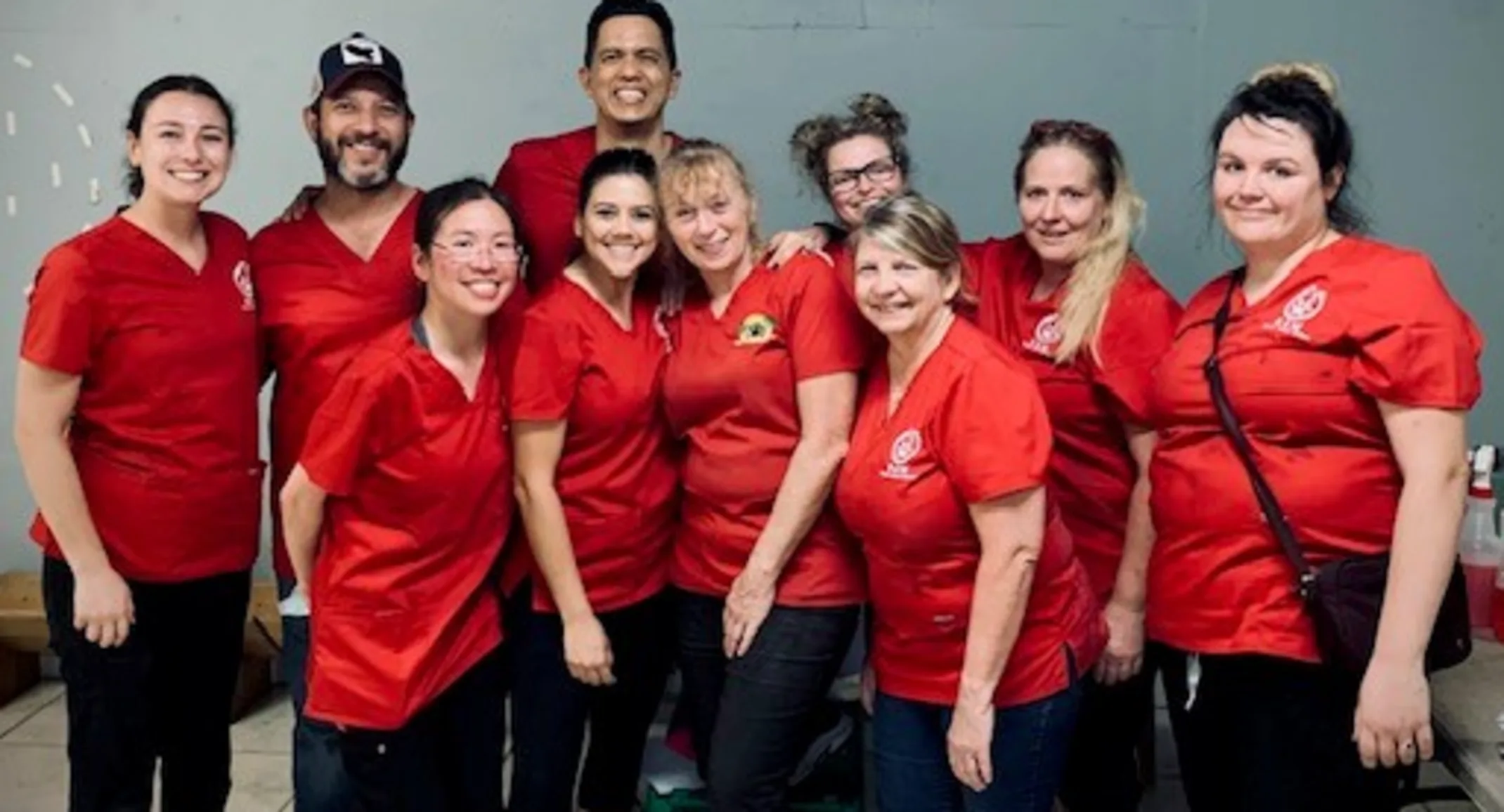 Allandale's staff smiling for the camera at Roatan Honduras Allandale's staff smiling for the camera at Roatan Honduras