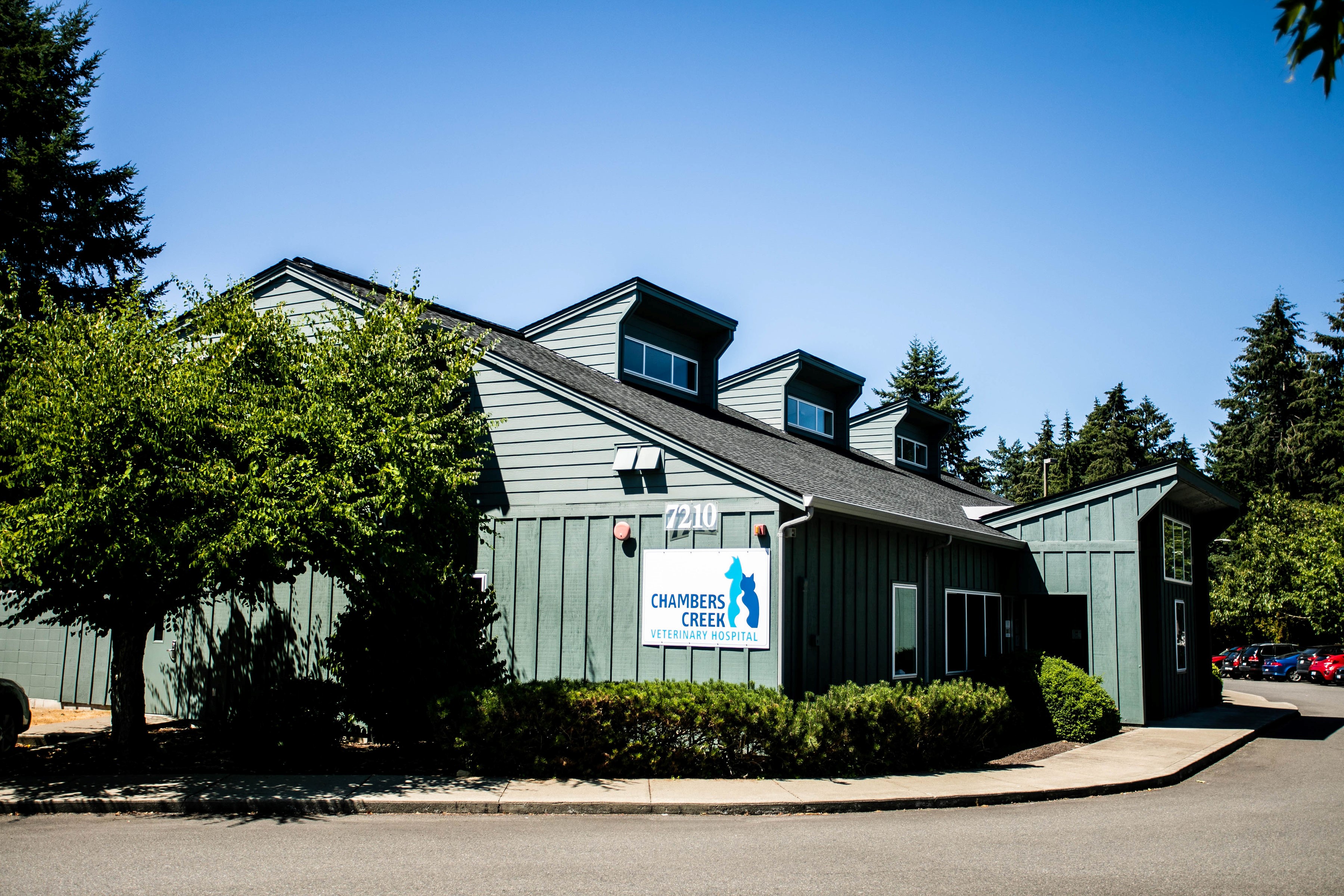 Side View of Chambers Creek Veterinary Hospital 