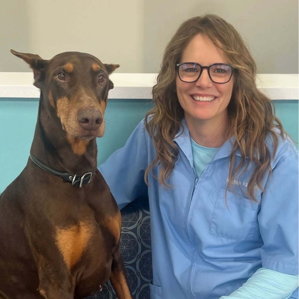 Heather Kay with brown dog
