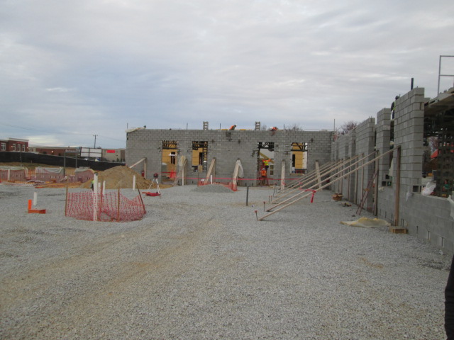 The corner view of the VVC Short Pump building currently being constructed