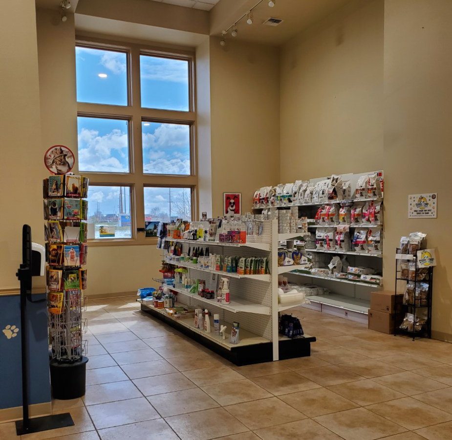 In-store shop for purchasing foods and supplies