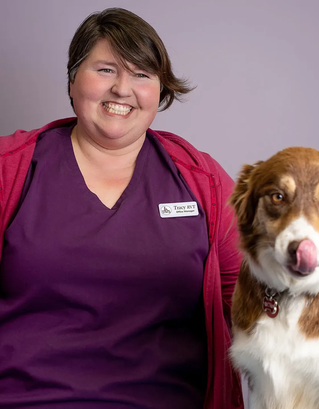 Tracy with a brown dog Tracy with a brown dog