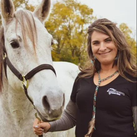 Nichol Thibadeau on a horse