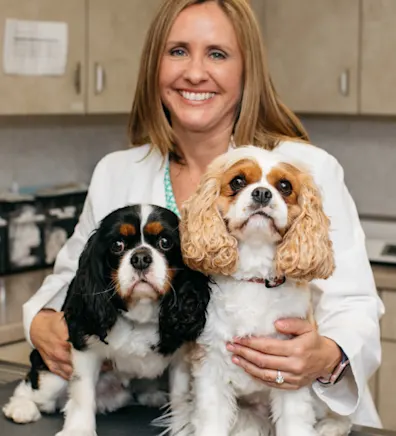 Monika Jankowski with two dogs Monika Jankowski with two dogs