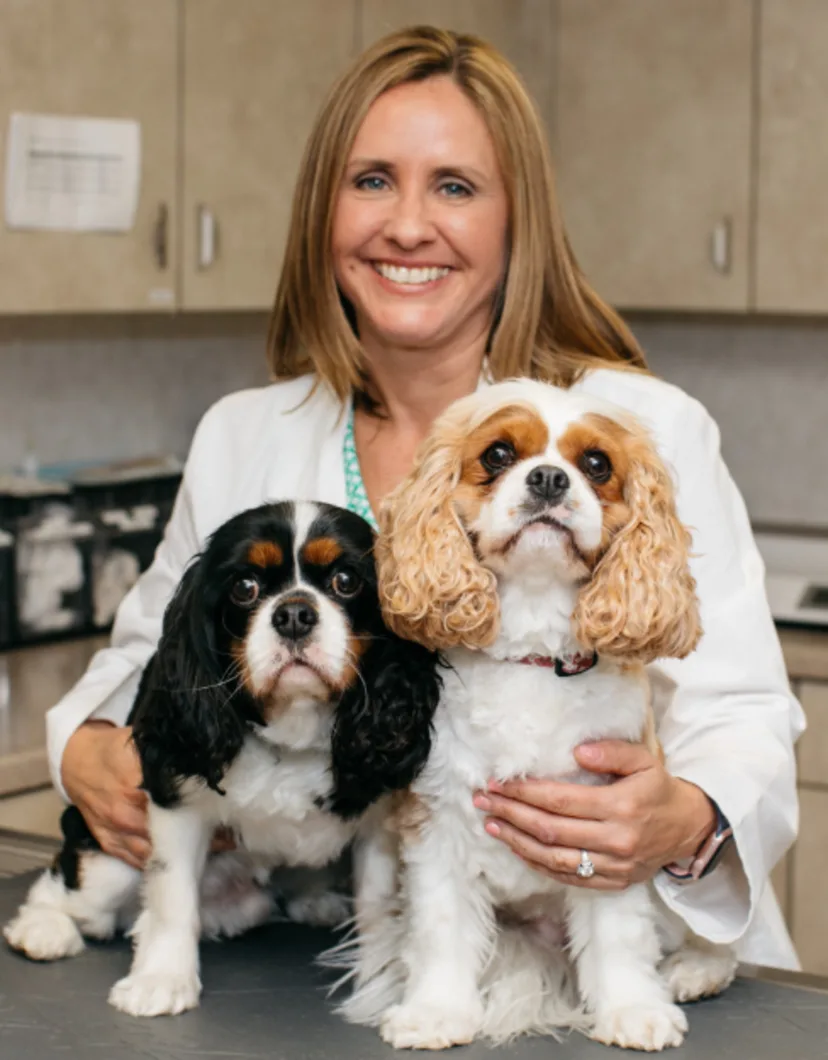 Monika Jankowski with two dogs