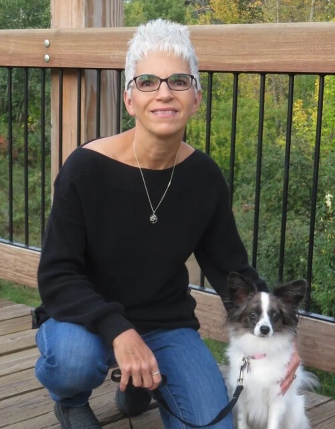 Melanie with a dog Melanie with a dog