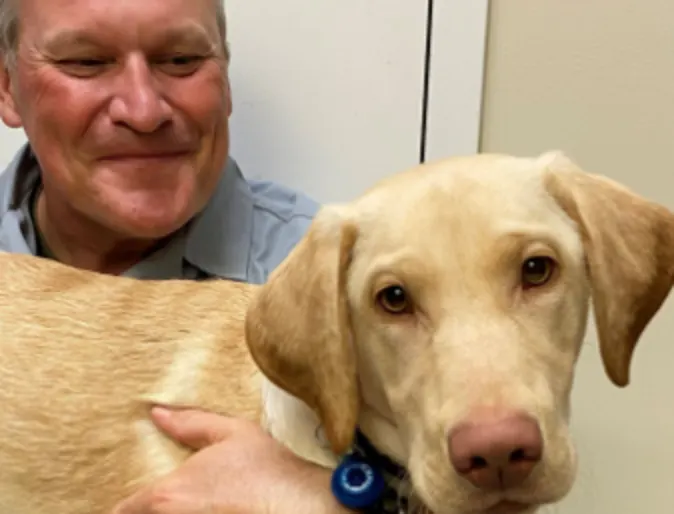 Dr. John with lab Dr. John with lab