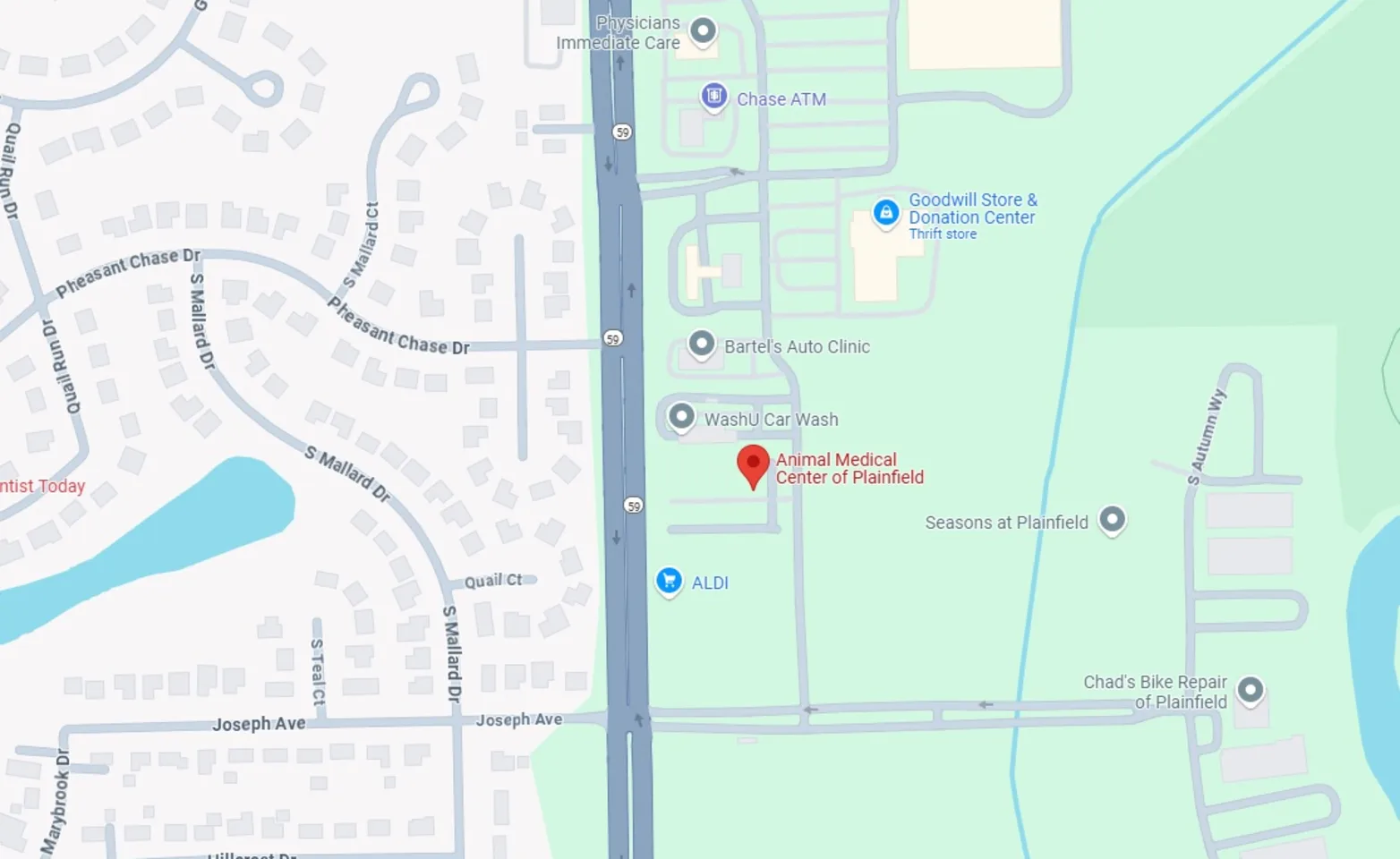 Animal Care Center of Plainfield EMERGENCY Google Map Animal Care Center of Plainfield EMERGENCY Google Map