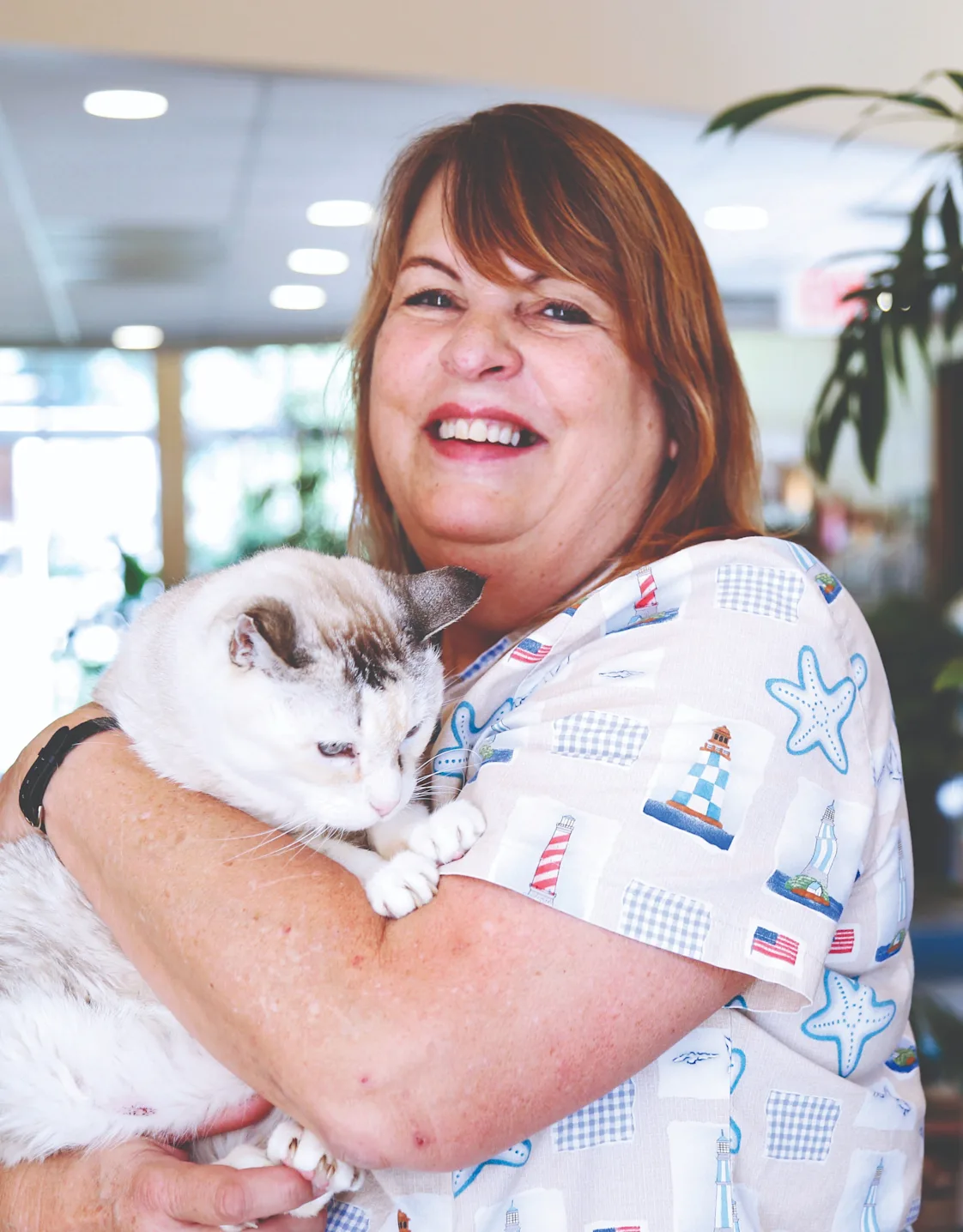 Diane Brady holding cat Diane Brady holding cat