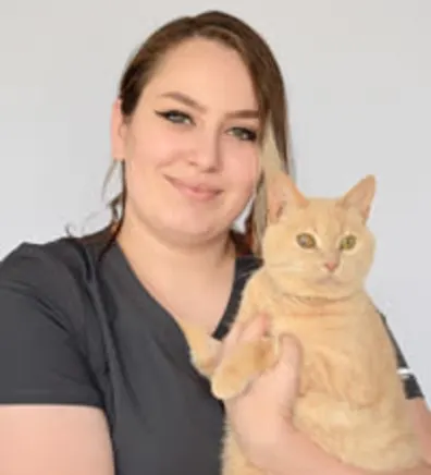 Mina with a cat Mina with a cat